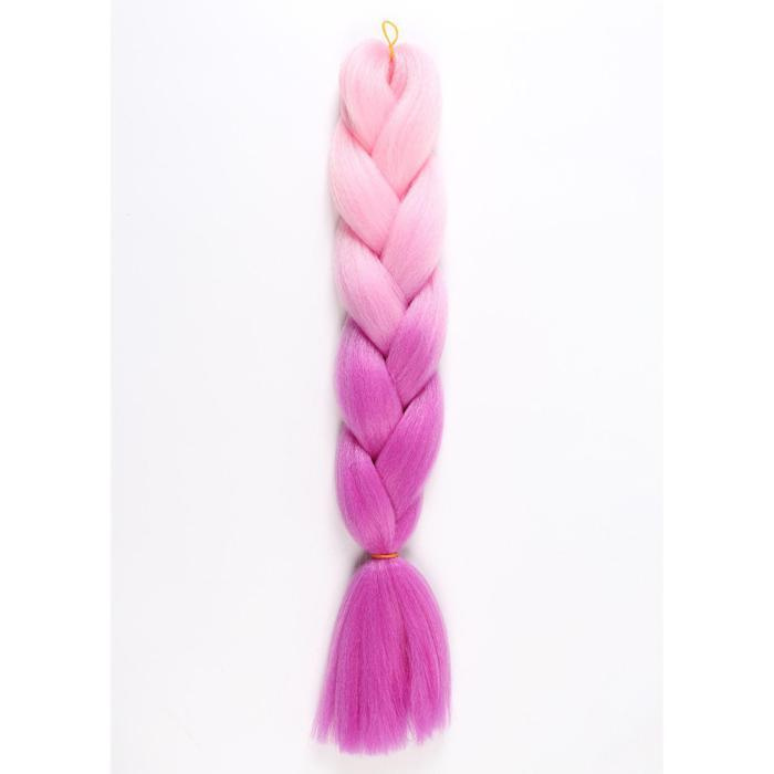 ZUMBA Канекалон двухцветный, гофрированный, 60 см, 100 гр, цвет светло-розовый/светло-фиолетовый(#BY39) #1