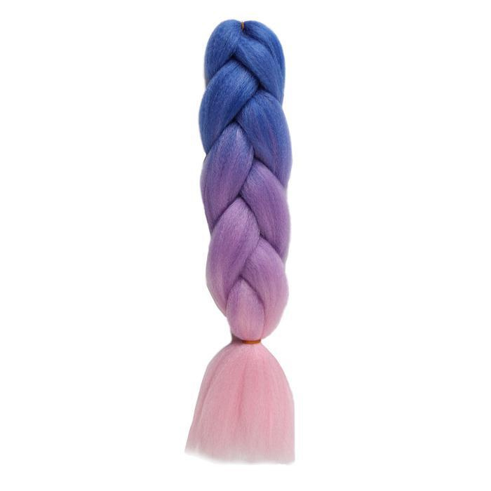 ZUMBA Канекалон трёхцветный, гофрированный, 60 см, 100 гр, цвет синий/фиолетовый/светло-розовый(#CY22) #1