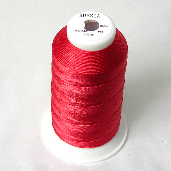 Нитки 40 капрон для швейной машинки (65К-1000м)(арт.268) цв.красный  #1