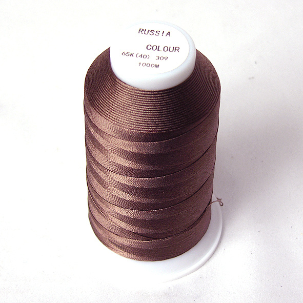 Нитки 40 капрон для швейной машинки (65К-1000м)(арт.309) цв.коричневый  #1