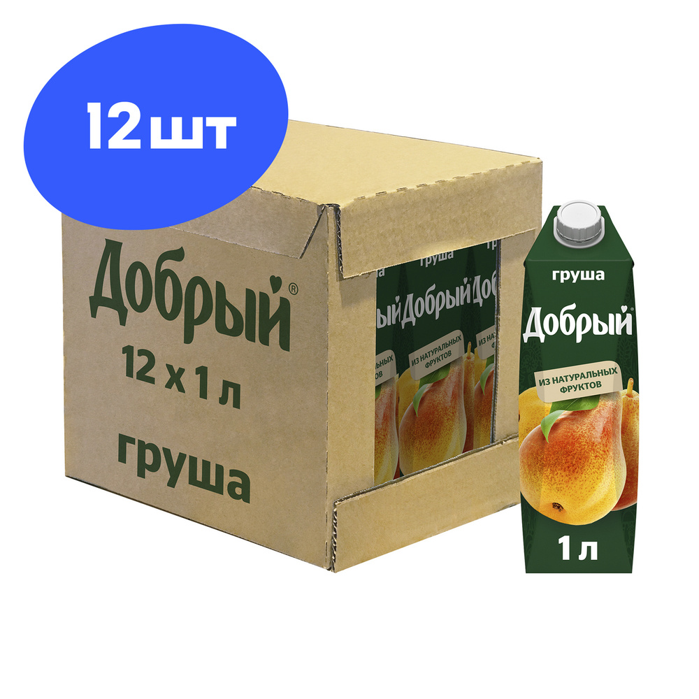 Нектар Добрый Уголки России Грушевый нектар, 12 шт по 1 л #1