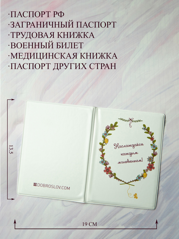 Обложка на паспорт защитная твердая с принтом оригинальный рисунок/ /чехол на паспорт женский прикольный #1
