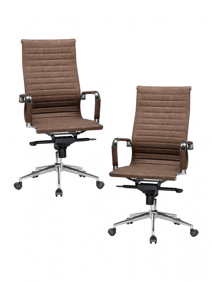 Набор 2 шт. Офисное кресло для руководителей DOBRIN CLARK, LMR-101F, коричневый лофт №320  #1