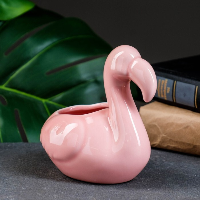 Горшок "Фламинго" розовый, 13х12см #1