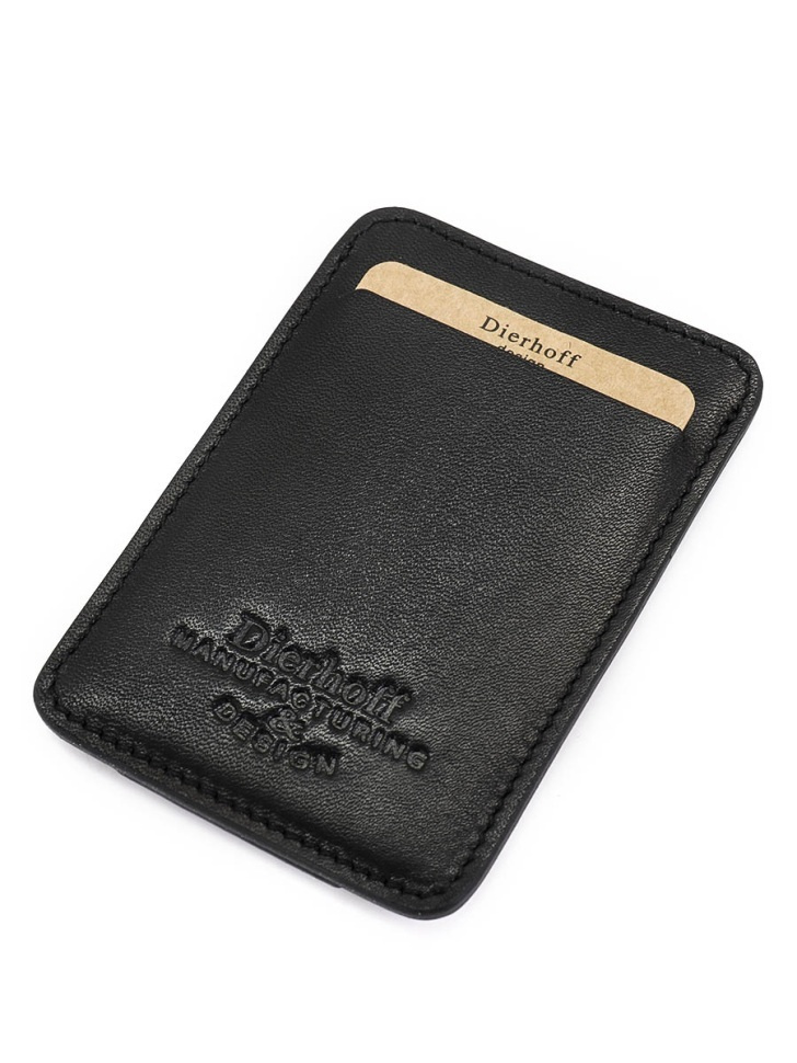 Мужской черный кожаный кардхолдер (кредитница) для карт и купюр Dierhoff Д 6015-912  #1