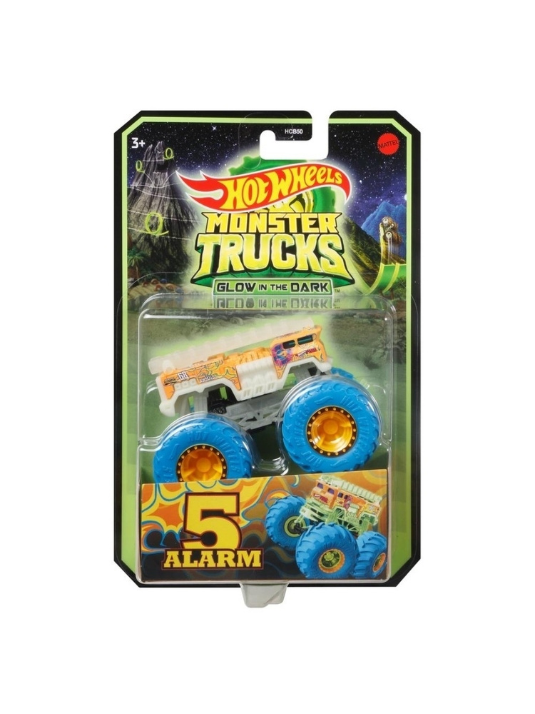 HCB53 Машинка металлическаяя игрушка Hot Wheels коллекционная модель Светящийся в темноте Монстр-трак #1