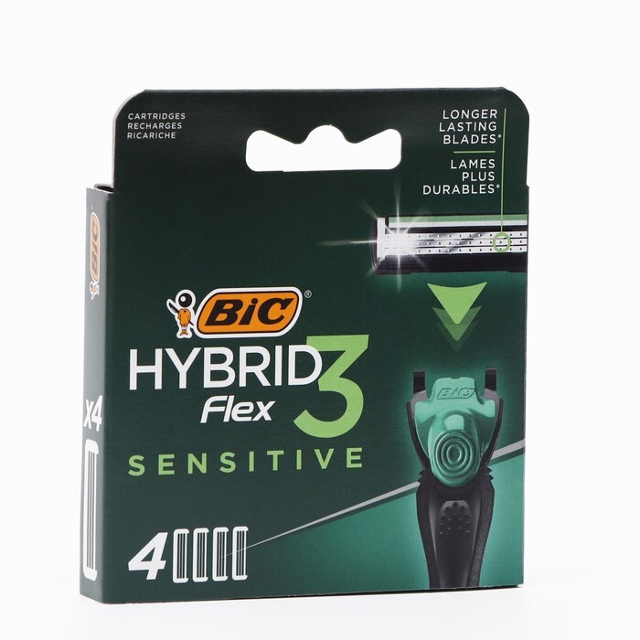Сменные кассеты для бритья Bic Hybrid 3 Sensitive, 4 штуки в упаковке  #1