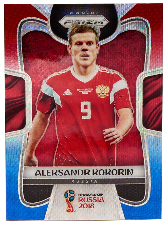 Коллекционная карточка Panini Prizm FIFA World Cup Russia 2018 - #166 Aleksandr Kokorin - Red Blue Wave #1