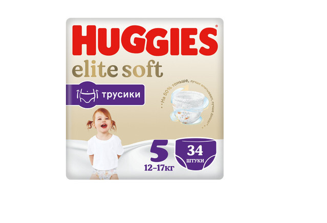 Huggies Трусики-Подгузники Элит Софт 5 размер (12-17кг) 34 штук #1