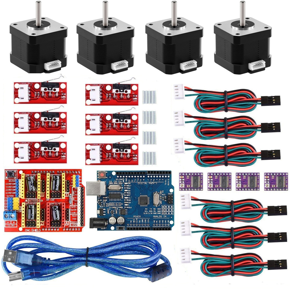 17PCS Профессиональный UNO R3 Board DRV8825 Драйвер шагового двигателя ...