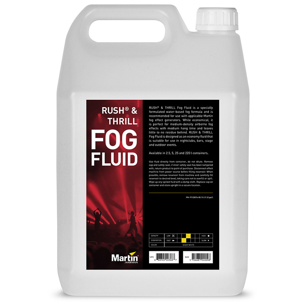 Жидкость для дым машины Martin RUSH THRILL Fog Fluid 5L (среднее рассеивание). Специальная формула от #1