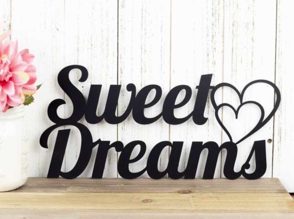 Панно 50х30 см "Sweet dreams" декоративное настенное чёрное, декор на стену, картина  #1