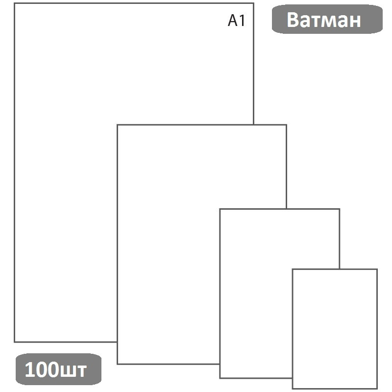 Ватман А1, 860*610, ЛенГознак, 200г/м2, по 100л. 100 шт #1