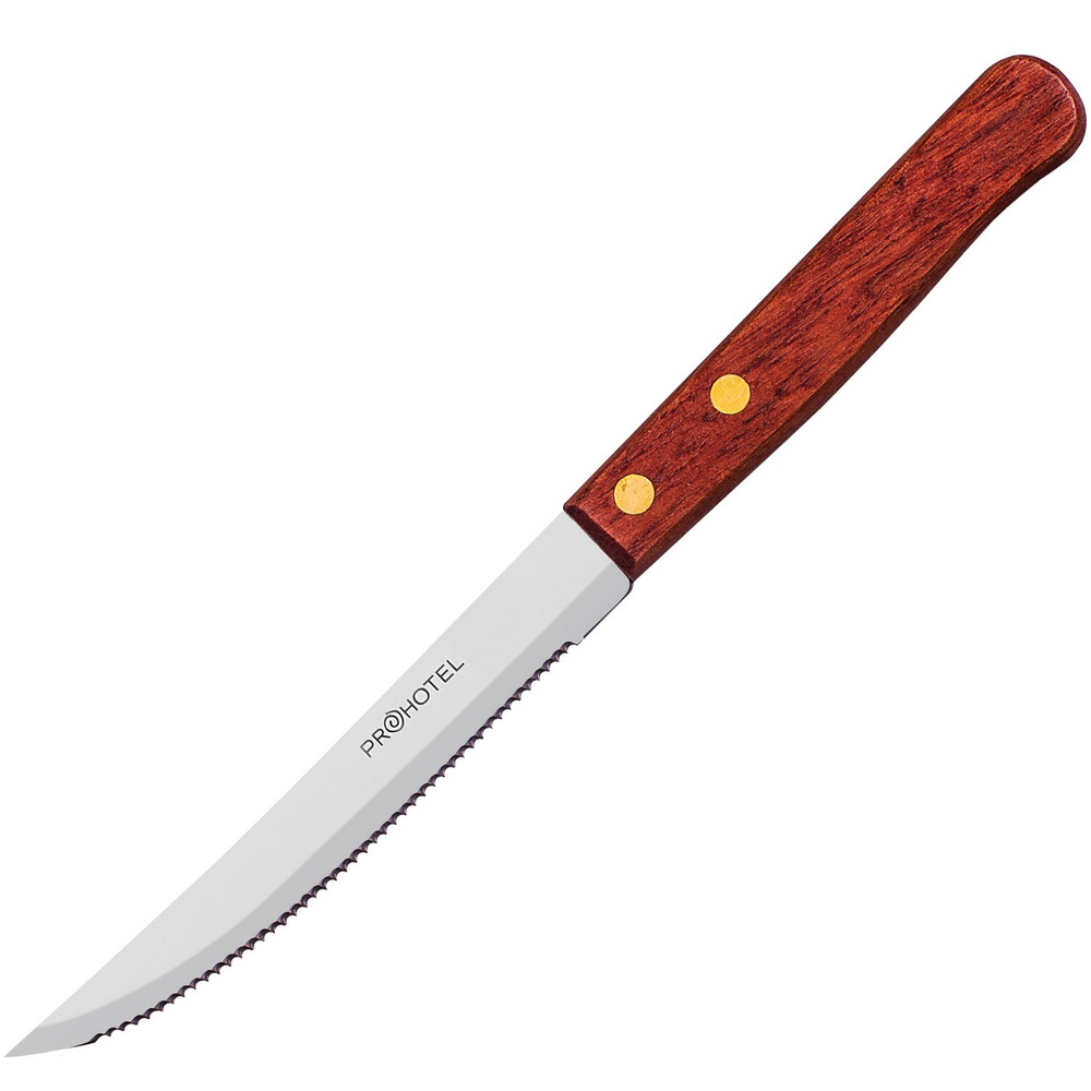 Нож для стейка Prohotel 215/115х15мм, нерж.сталь, дерево #1