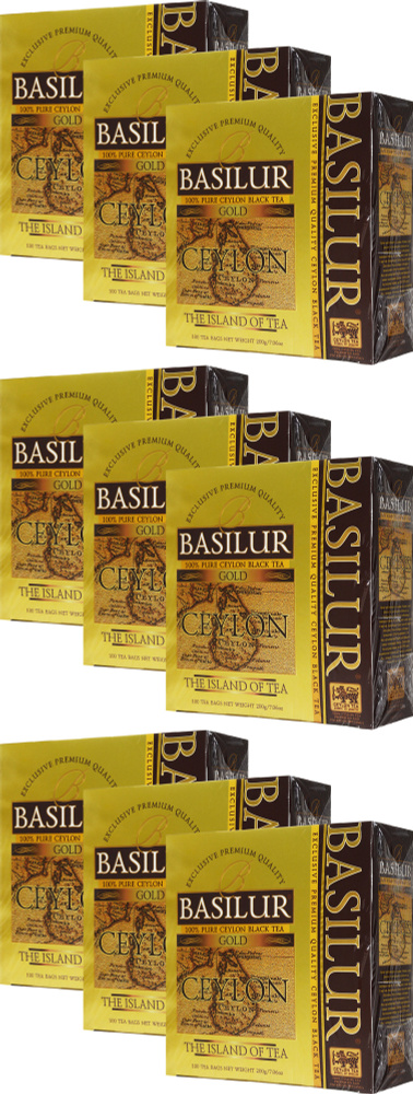 Чай черный Basilur Чайный остров Цейлон Gold в пакетиках 2 г 100 шт в упаковке, комплект: 9 упаковок #1