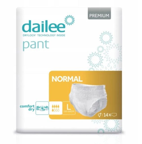 Подгузники-трусы для взрослых Dailee Pant Premium Normal L, обхват 110-140 см, 14 шт.  #1