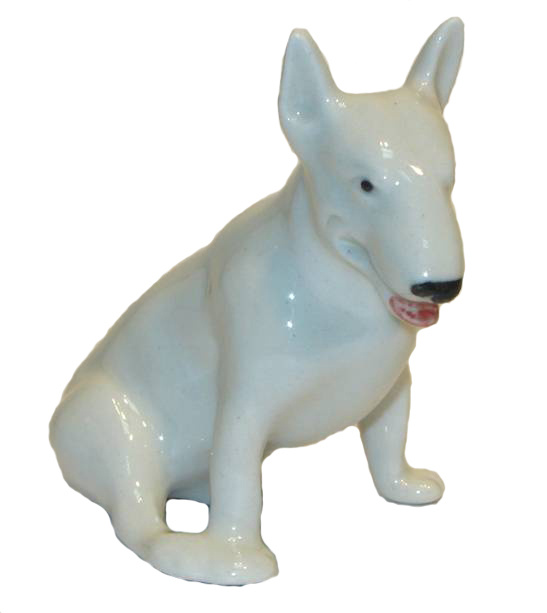 Бультерьер окрас белый фигурка собаки из фарфора #1