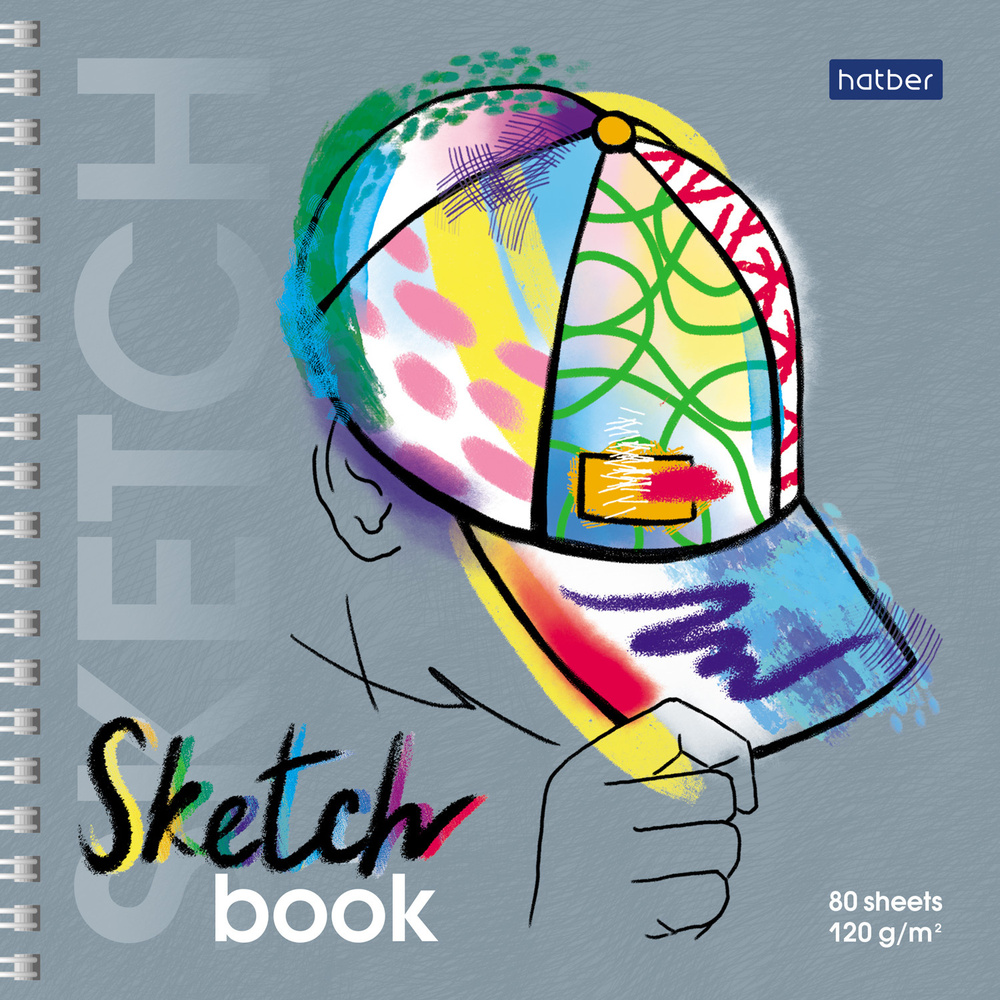 SketchBook Hatber Premium 80л А5ф 170х170мм без линовки с твердой обложкой на гребне -Street Style-  #1