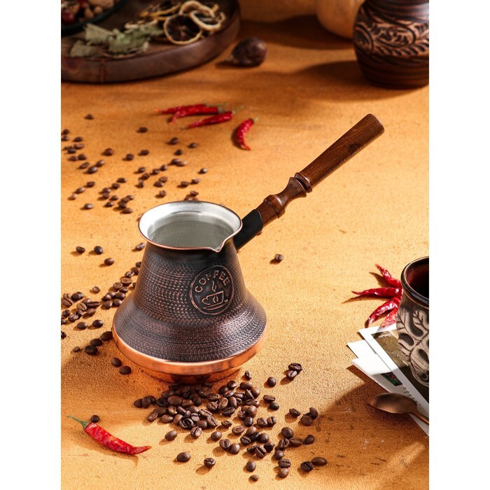 Турка для кофе "Армянская джезва", медная, средняя, 800 мл #1