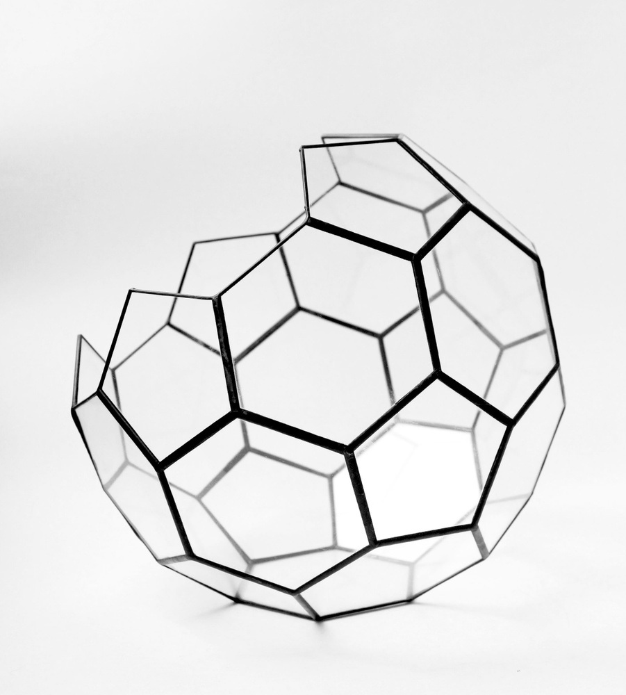 Ваза для флорариума Шар Мяч шестигранный d-23 см, Glass Flowers #1