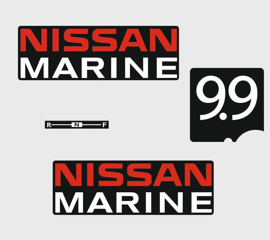 Наклейка для лодочного мотора на колпак Nissan marine 9.9 #1