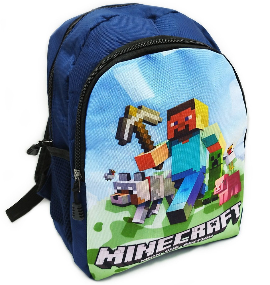 Рюкзак детский Майнкрафт Стив, цвет - тёмно-синий / Дошкольный рюкзачок для мальчика и для девочки Minecraft #1