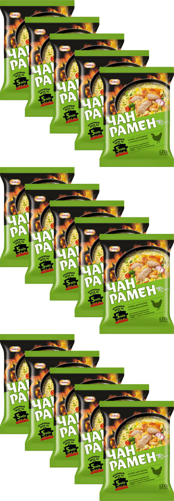 Лапша Доширак Чан Рамен со вкусом курицы быстрого приготовления, комплект: 15 упаковок по 120 г  #1
