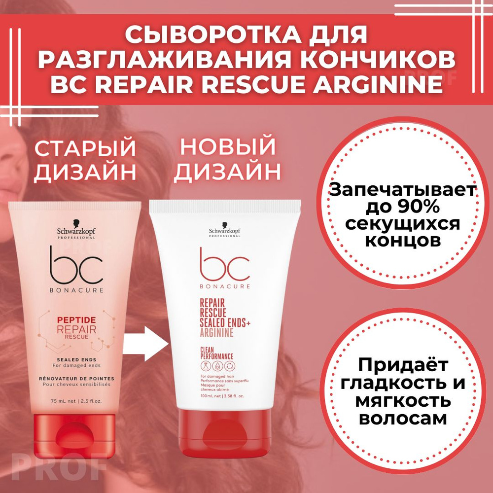 Schwarzkopf Professional Сыворотка для секущихся кончиков волос Bonacure Repair Rescue Arginine 100 мл #1