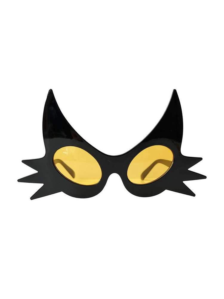 Карнавальные очки Riota на Хэллоуин Черная Кошка, 19,5 х 10,5 см  #1