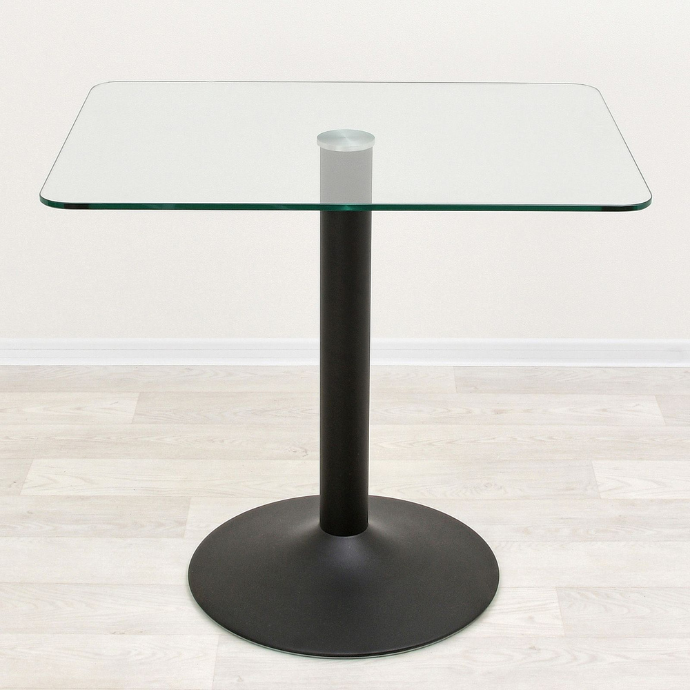 Стеклянный стол Троя-10 прозрачный/чёрный (900х600) #1