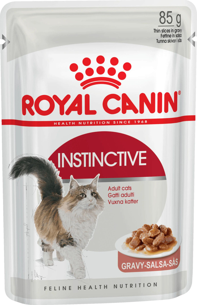 Корм для кошек влажный Royal Canin / Роял Канин Instinctive для взрослых животных, кусочки в соусе, пауч #1