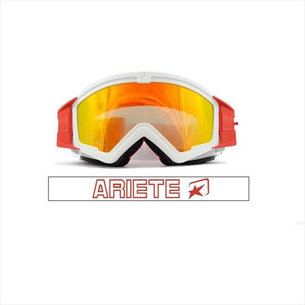 Кроссовые очки (маска) Ariete Mudmax белые с красной линзой #1