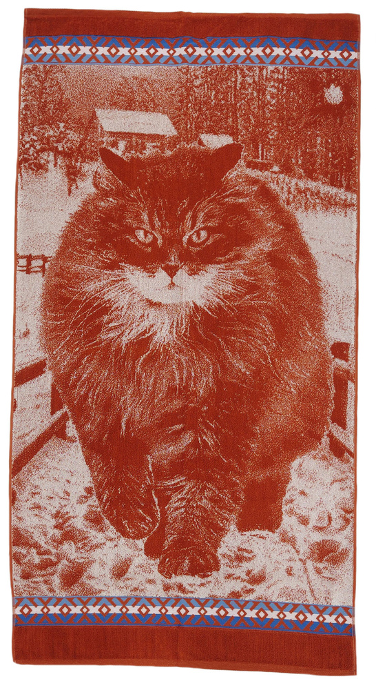 Полотенце махровое банное 70х140 Хлопок 100%, Сибирский кот  #1