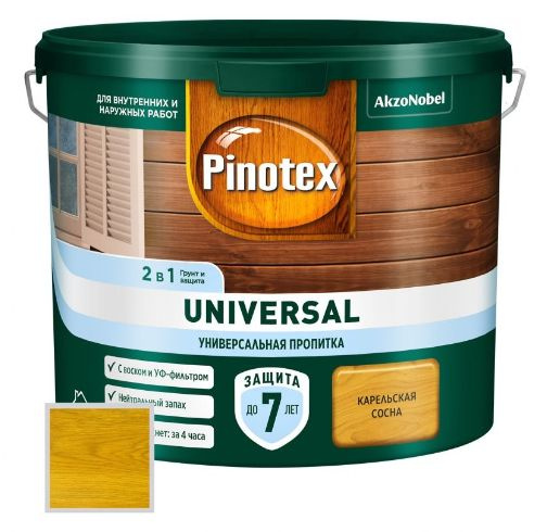 Пропитка защитная для дерева Pinotex Universal 2 в 1 карельская сосна 2,5 л  #1