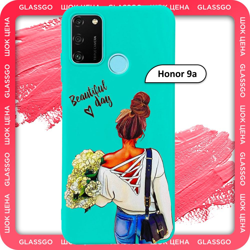 Чехол силиконовый с рисунком девушка с цветами на Honor 9a на Хонор 9а  #1