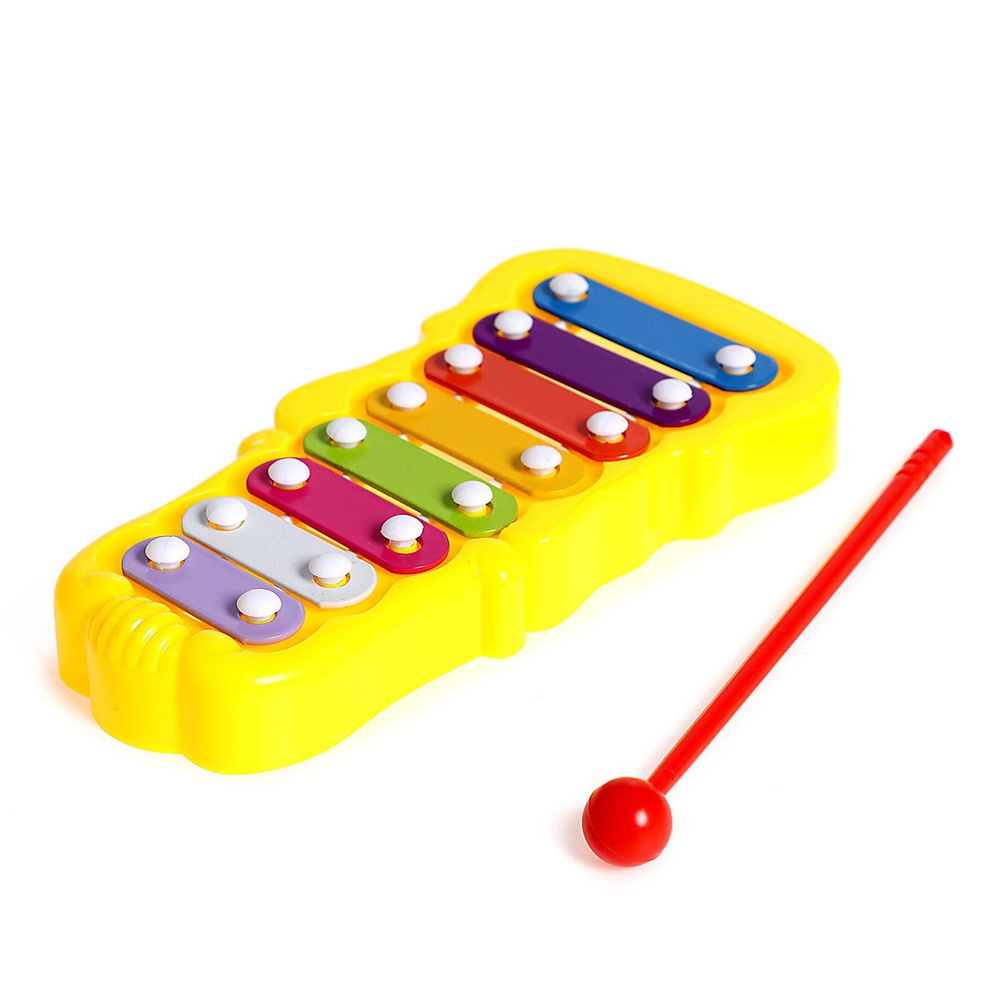 Ксилофон для малышей "8 планок", металлический, музыкальный инструмент  #1