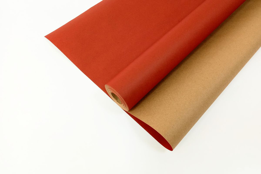 Крафт-бумага упаковочная, "Красная" , односторонняя в рулоне 10 метров, ширина 70 см, плотность 70 г/м2 #1