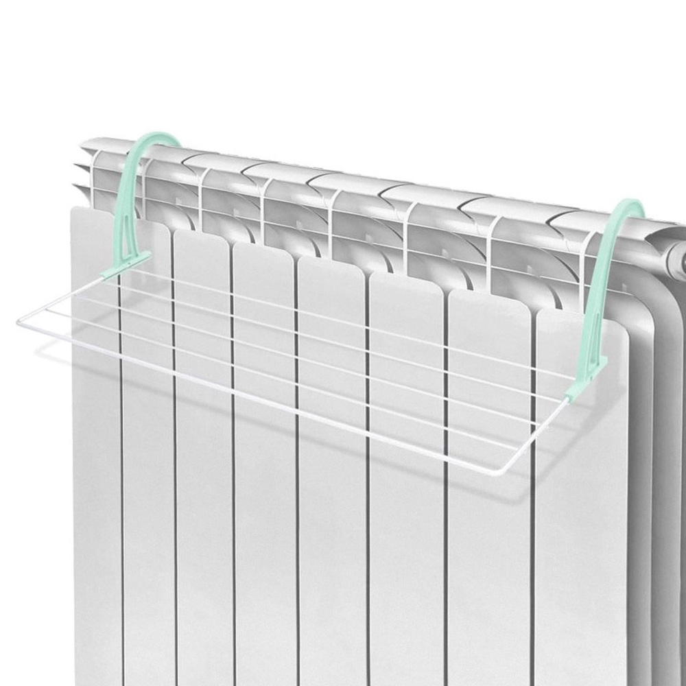 Сушилка для белья на батарею 65х23,5х1,3см сушильное полотно 3,1м нагрузка до 5кг металл блая эмаль  #1