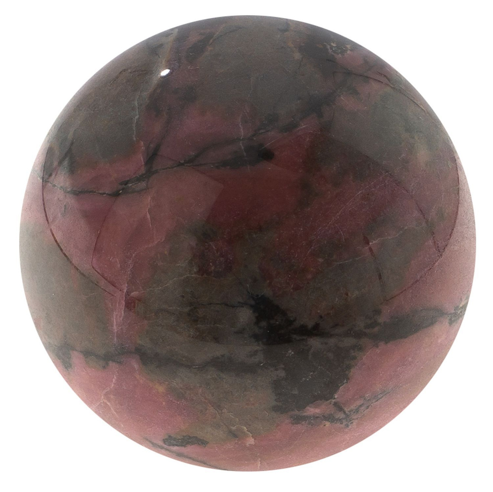 Каменный шар из натурального родонита 7,5 см / шарик декоративный / подарок из камня  #1