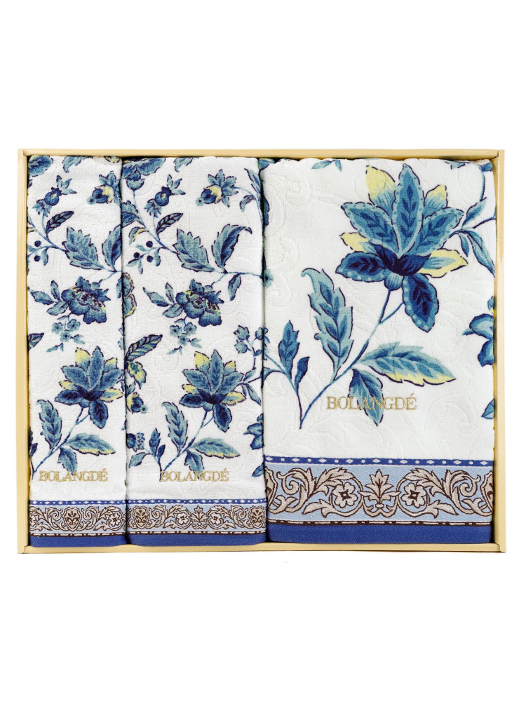Bolangde Набор полотенец для лица, рук или ног Подарочные наборы цветочной коллекции из 3х предметов., #1