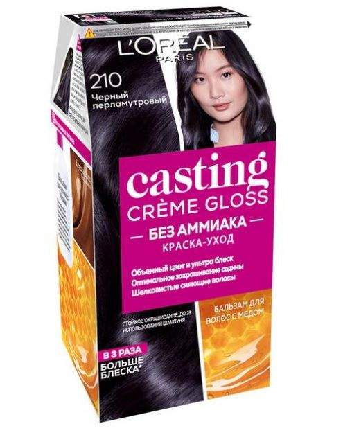 L'Oreal Paris Краска для волос Casting Creme Gloss 210 Черный перламутровый  #1