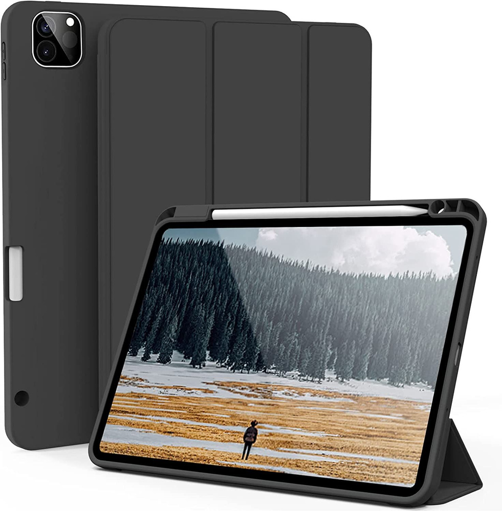 Чехол для планшета iPad Pro 12.9" (2022, 2021, 2020) с местом для стилуса, чёрный  #1
