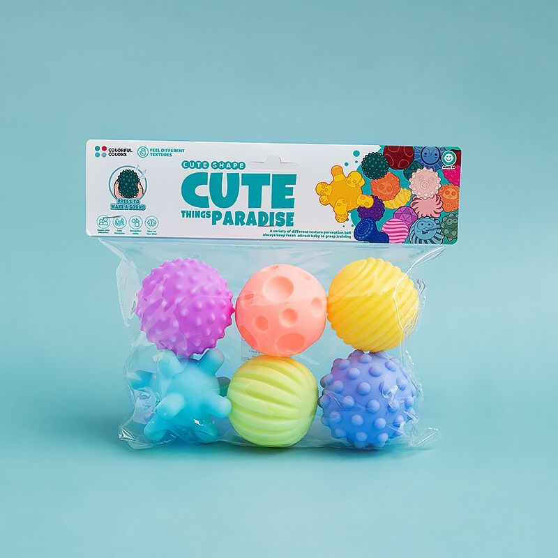 Набор тактильных массажных мячиков для развития мелкой моторики ребенка, шарики для ванной, пластиковая #1