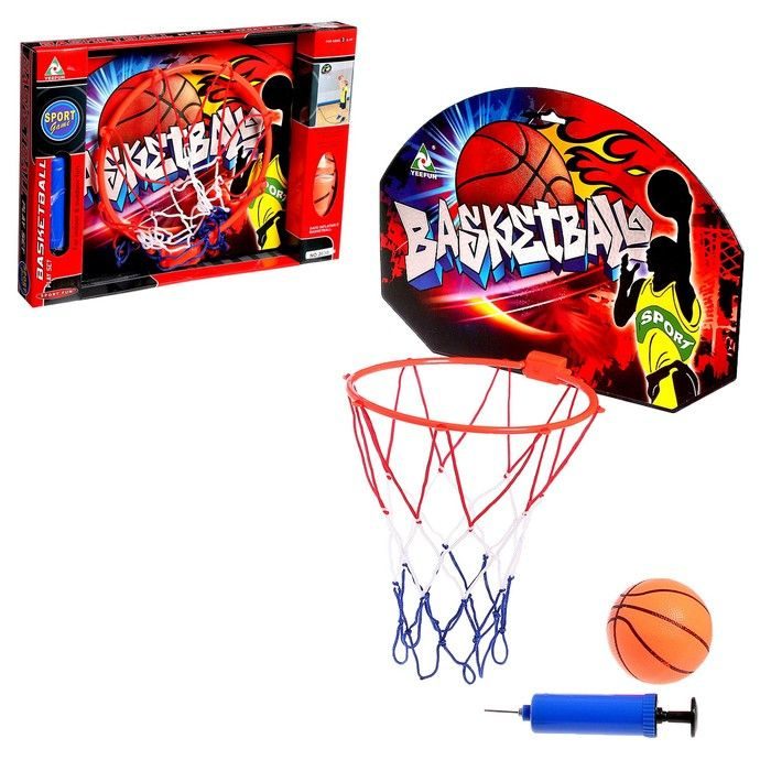 Баскетбольный набор "Штрафной бросок", с мячом, диаметр мяча 12 см, диаметр кольца 23 см.  #1