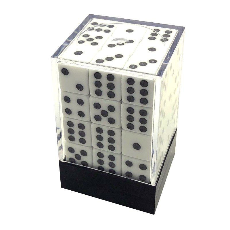 Набор кубиков 36 шт. D6 Белые с острыми углами 12мм #1