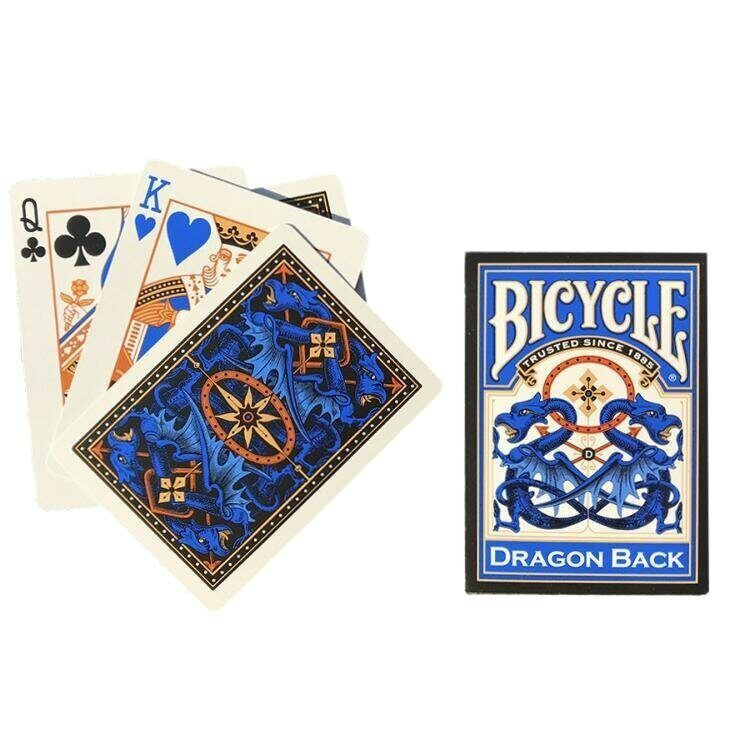 Карты игральные 54 шт. Bicycle Dragon Blue покерные, с пластиковым покрытием  #1