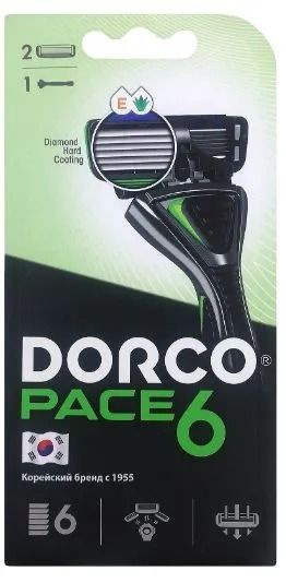 Dorco PACE 6 Станок бритвенный мужской с 6 лезвиями + 1 сменный картридж  #1