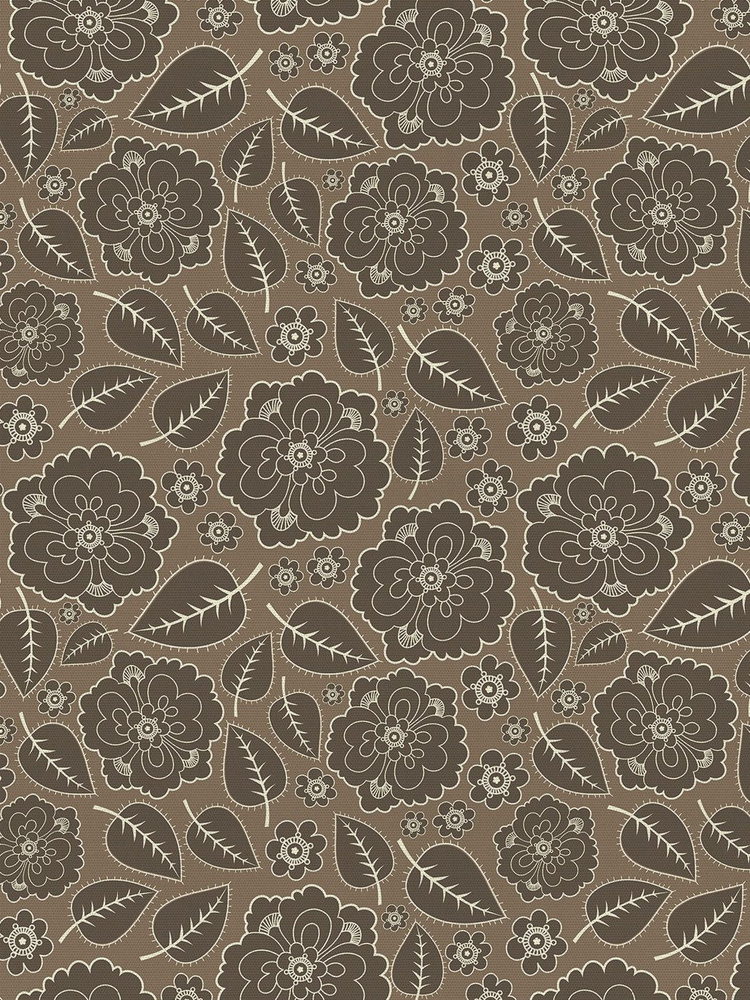 Отрезная ткань для мебели Ambesonne "Однотонный цветочный узор" метражом для рукоделия и шитья, сатен, #1