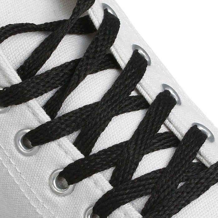 Шнурки для обуви, пара, плоские, 7 мм, 160 см, цвет чёрный #1