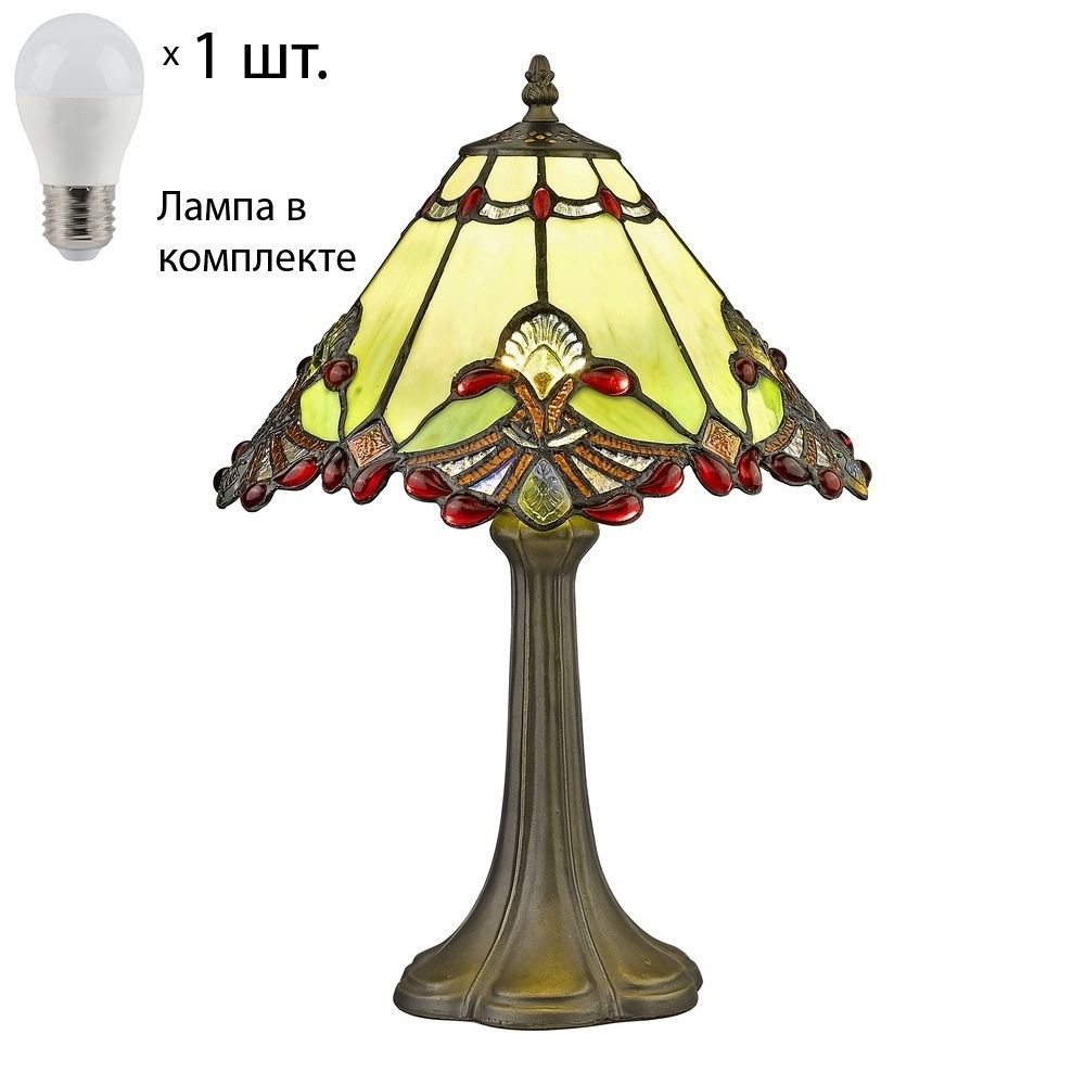 Настольная лампа тиффани с лампочкой Velante 863-824-01Lamps E27 P45 #1